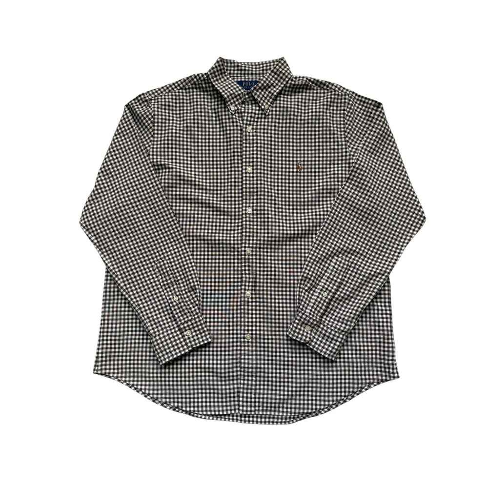 Polo Ralph Lauren Brown and White Gingham Button Down Men's XL Classic Fit